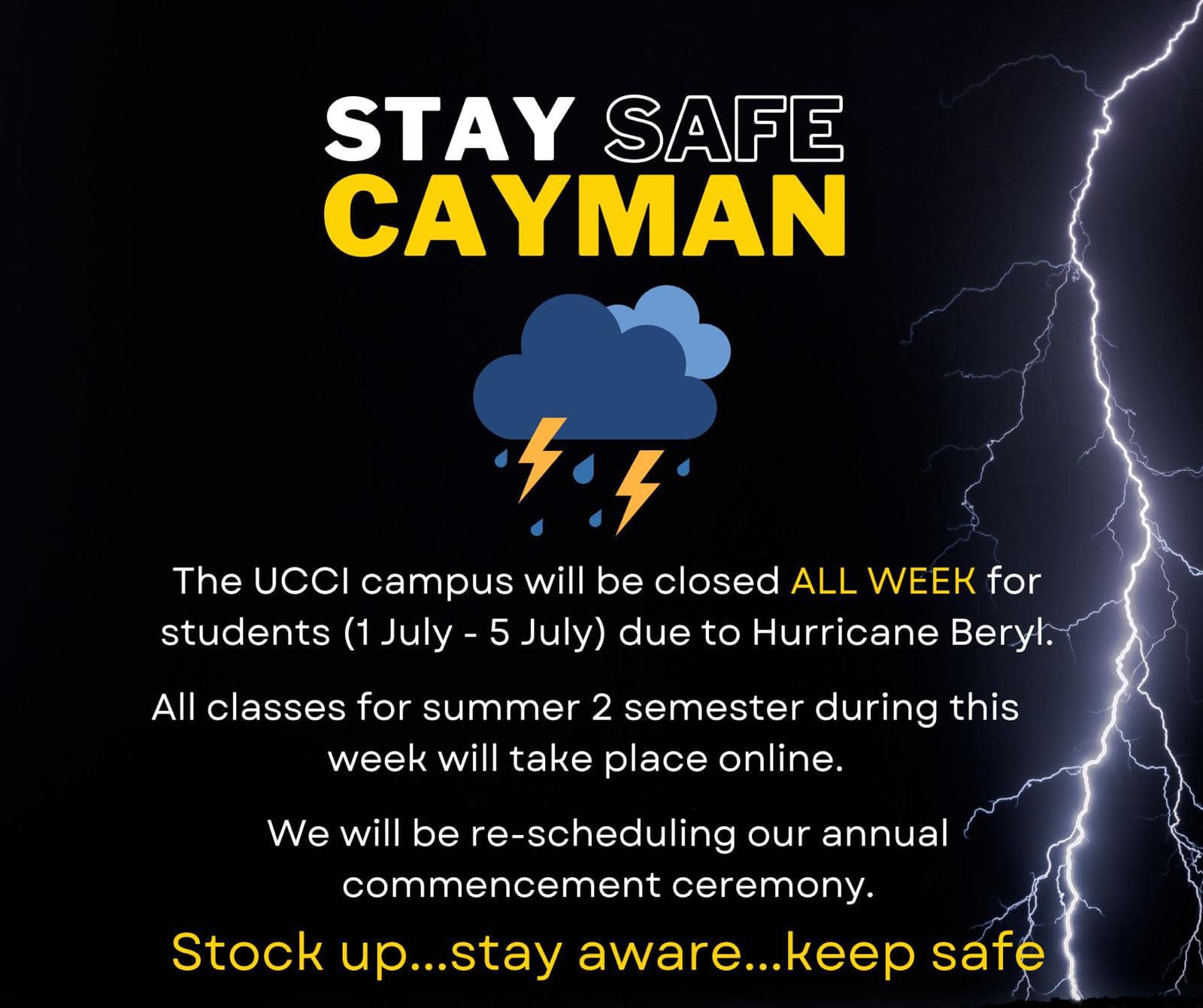 Campus closure  - July 1 - July 5
